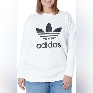 Off White Adidas Women's White Sweatshirt with Black Logo